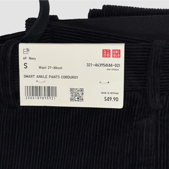 Uniqlo Smart Ankle Pant. Corduroy. Navy (Black) - Picture 5 of 6
